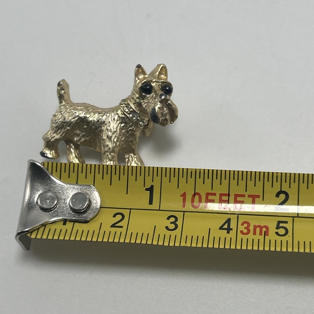 Vintage Scottish Terrier Dog Pin Metal Yellow/Gold - Picture 5 of 10